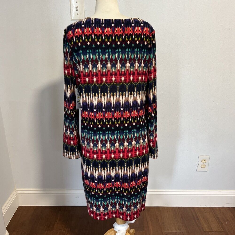 Prelude Women's Multicolor Geometric Tunic Shift Dress L - Picture 4 of 10